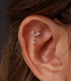 16G/18G/20G Titanium Marquise Muse Threadless Earring Set,  Flat Back Ear Stack, Helix Conch Tragus Stud, Earring Gift Set, Gift for Her